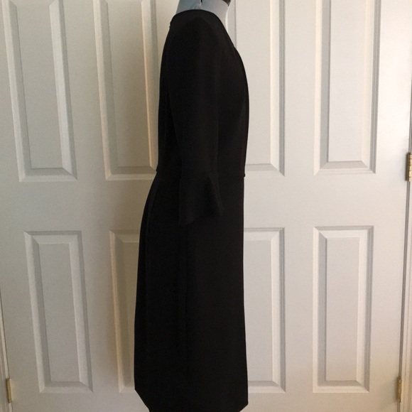 J. Crew Black Long Sleeve Midi Dress Ruffle Cuffs 10 - Picture 5 of 17